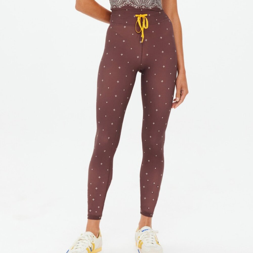 The Upside MIKKOLA 25IN MIDI PANT, brown paisley, size S or M NWT